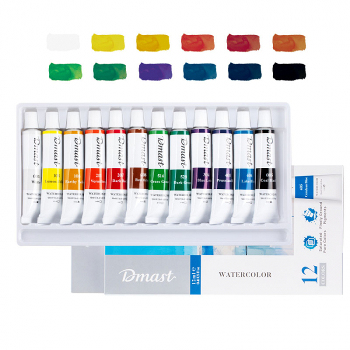 TEMPERA ACUARELA 12 CULORI 12 ML DMAST BY PEBEO [1]