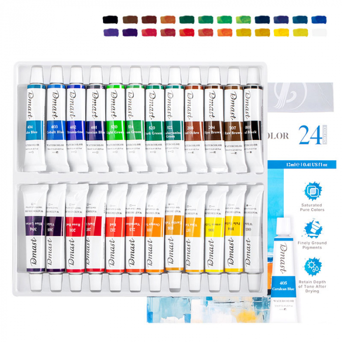 TEMPERA ACUARELA 24 CULORI 12 ML DMAST BY PEBEO [1]