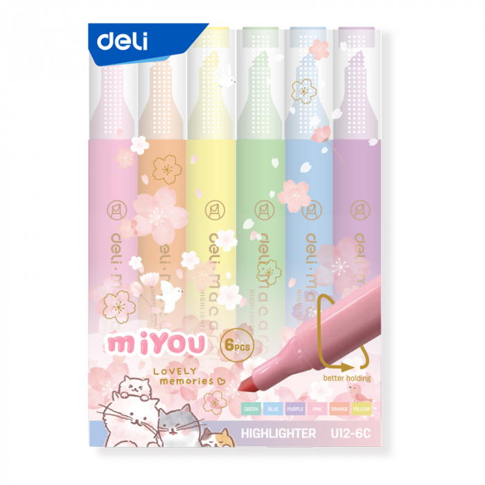 TEXTMARKER SET 6 SLIM MIYOU MACARONS DELI [1]