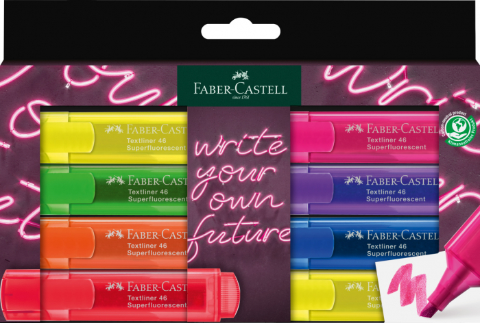TEXTMARKER SET 8 SUPERFLUORESCENT GEN Z CUTIE CARTON FABER-CASTELL [1]