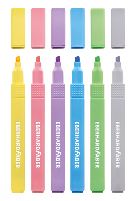 TEXTMARKER SLIM PATRAT SET 6 BUC PASTEL EBERHARD FABER [4]