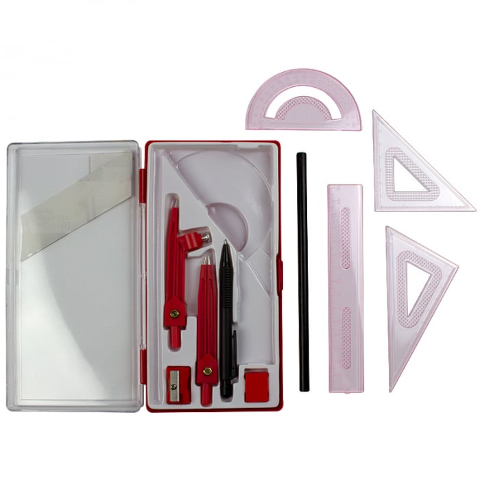 Trusa geometrie 11 piese, cutie plastic [2]