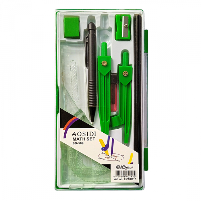 Trusa geometrie 11 piese, cutie plastic [4]