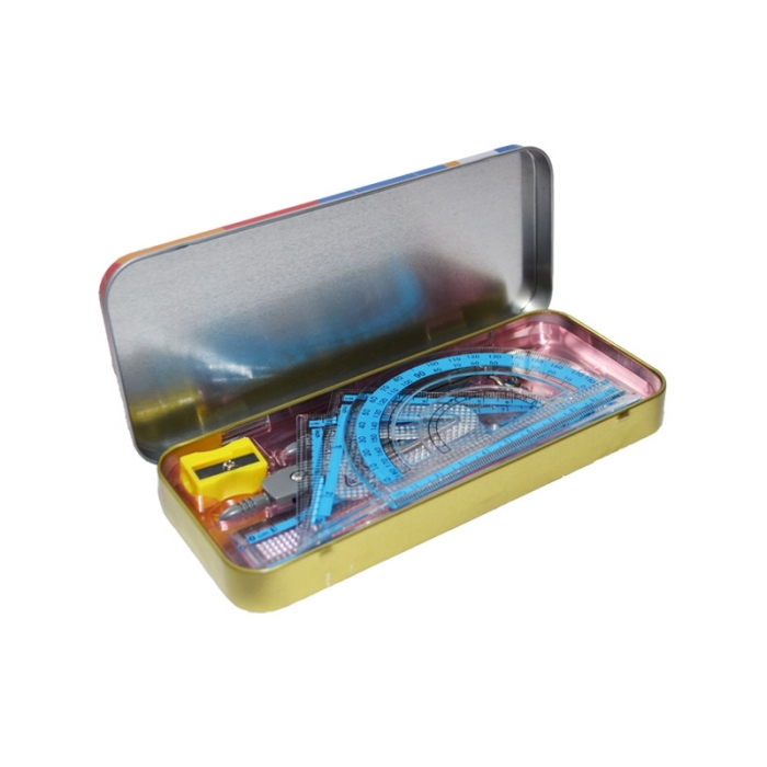 Trusa geometrie cutie metal 9 piese - NEBO [4]