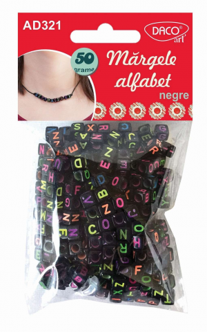 Produse si rechizite scolare - ACCESORII CRAFT - AD321 MARGELE ALFABET NEGRE DACO