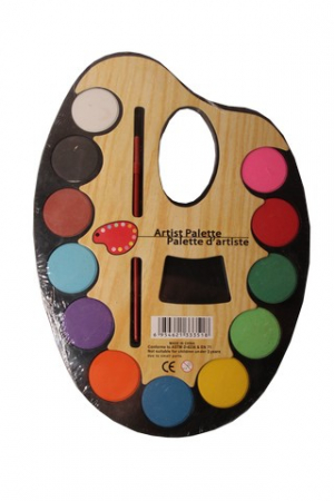 Produse si rechizite scolare - Acuarele 12 culori "artist", paleta mare cu pensula
