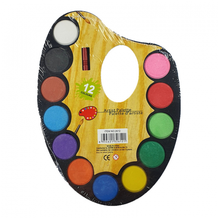 Produse si rechizite scolare - Acuarele 12 culori "artist", paleta mica cu pensula
