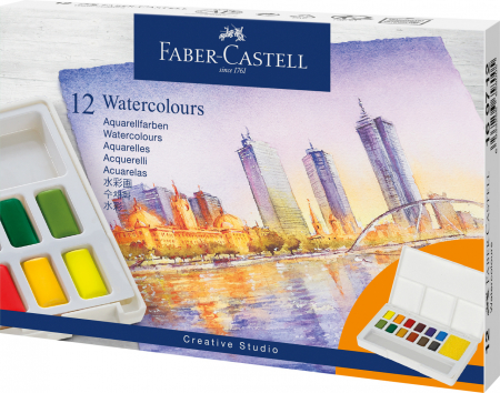 Acuarele, guase, tempera si pensule - ACUARELE 12 CULORI CREATIVE STUDIO FABER-CASTELL