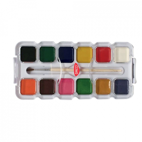 Produse si rechizite scolare - ACUARELE 12 CULORI SEMI-USCATE PERINITA DACO AR127