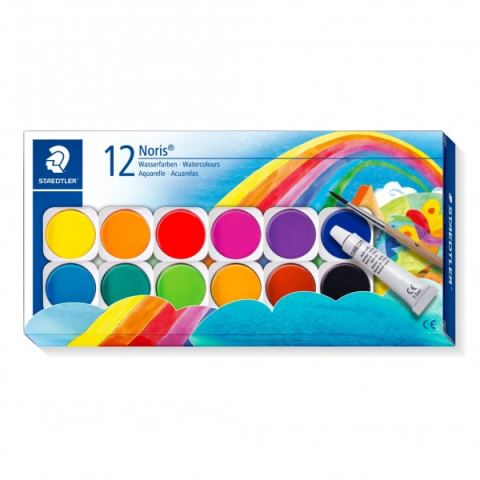 Produse si rechizite scolare - ACUARELE NORIS CLUB 12 CUL/SET+PENSULA CUT PLASTIC
