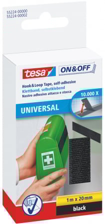 Accesorii de birou - BANDA ADEZIVA CU ARICI NEAGRA 1M*20MM TESA