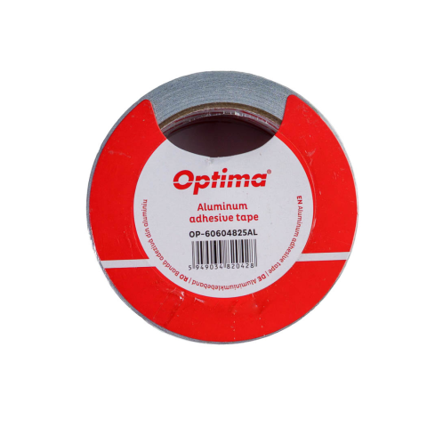 Ambalare si marcare - Banda adeziva din aluminiu, 48mm x 25 m, 60 microni, Optima - argintie