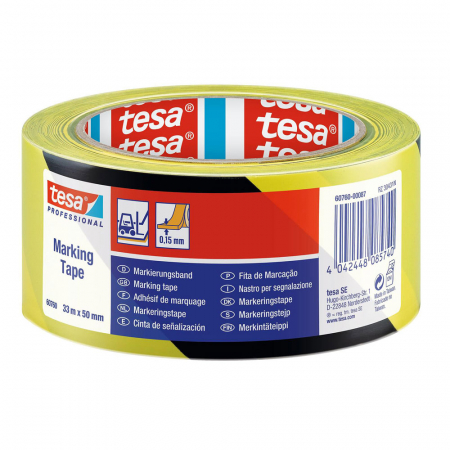 Accesorii de birou - BANDA ADEZIVA MARCARE GALBEN/NEGRU 33M 50MM TESA