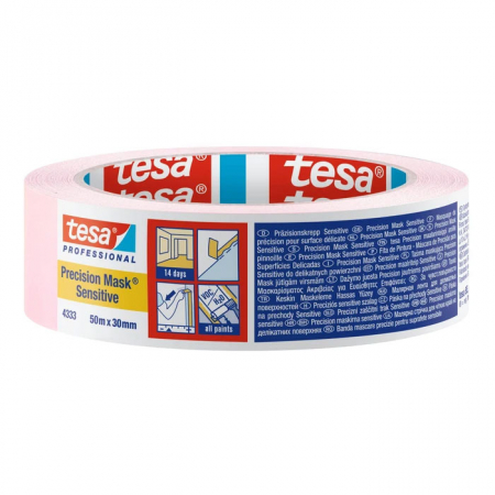 Accesorii de birou - BANDA ADEZIVA MASCARE PRECIZIE ROZ DESCHIS 50M*30MM TESA