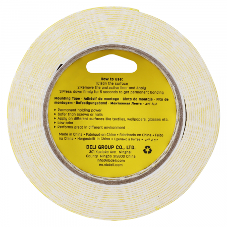 BANDA DUBLU ADEZIVA ALBA 5M*25.4MM DELI [2]