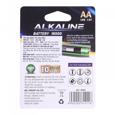 BATERII R6(AA) ALCALINE 2 BUC/SET DELI [1]