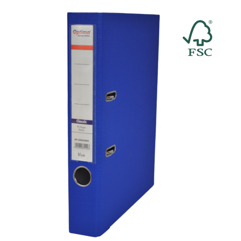 Bibliorafturi - Biblioraft A4, plastifiat PP/paper, margine metalica, 50 mm, Optima Classic