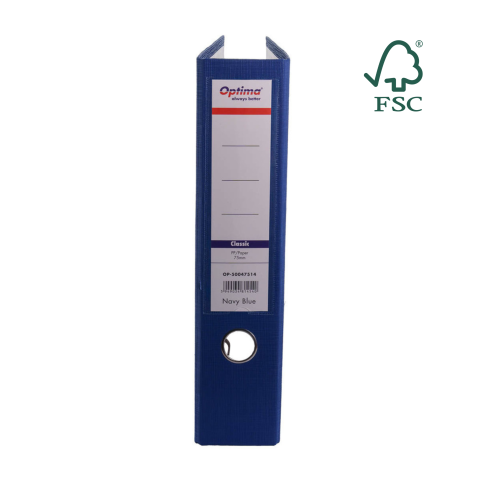 Bibliorafturi - Biblioraft A4, plastifiat PP/paper, margine metalica, 75 mm, Optima Classic