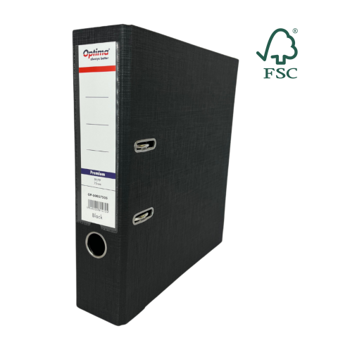 Bibliorafturi - Biblioraft A4, plastifiat PP/PP, margine metalica, 75 mm, Optima Premium