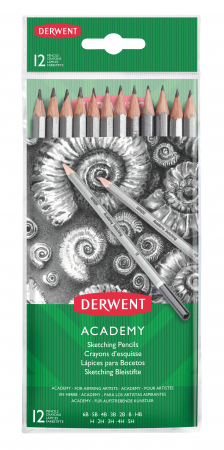 Instrumente de scris - BLISTER 12 BUC CREIOANE GRAFIT 5H-6B DERWENT ACADEMY