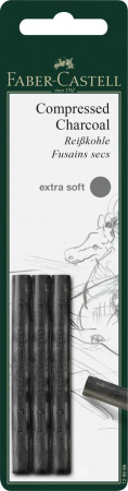 Instrumente de scris - BLISTER 3 BUC CARBUNE PRESAT PITT MONOCHROME EXTRA-SOFT FABER-CASTELL