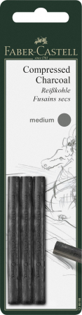 Instrumente de scris - BLISTER 3 BUC CARBUNE PRESAT PITT MONOCHROME MEDIUM FABER-CASTEL