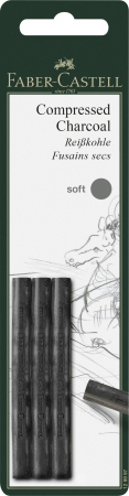 Instrumente de scris - BLISTER 3 BUC CARBUNE PRESAT PITT MONOCHROME SOFT FABER-CASTELL