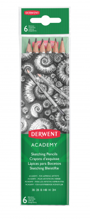 Produse si rechizite scolare - BLISTER 6 BUC CREIOANE GRAFIT 2H-3B DERWENT ACADEMY