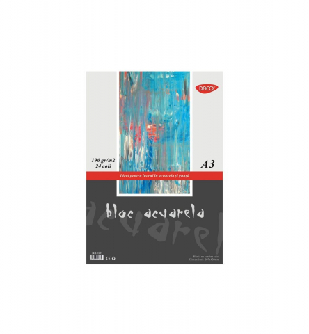 Produse si rechizite scolare - BLOC A3 ACUARELA 190GR  24 FILE DACO BD319