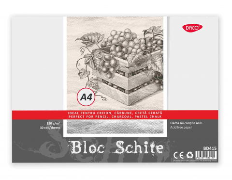 Produse si rechizite scolare - BLOC A4 SCHITE 150G 30 FILE DACO BD415