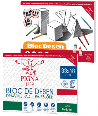 BLOC DESEN 33x48 CM 210G 16 FILE PIGNA