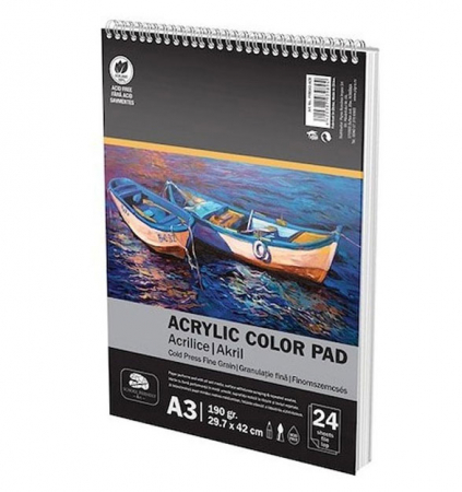 Produse si rechizite scolare - BLOC DESEN SPIRA A3 CULORI ACRILICE 190G 24 FILE PIGNA