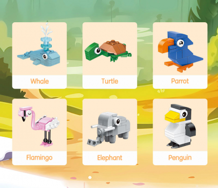BLOCURI CONSTRUCTII TIP LEGO MODEL ANIMALE ASORTATE DELI [1]