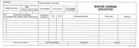 Hartie si articole din hartie - Bon consum 1/2 A4, autocopiativ , 2 ex.(2 x 50 seturi)