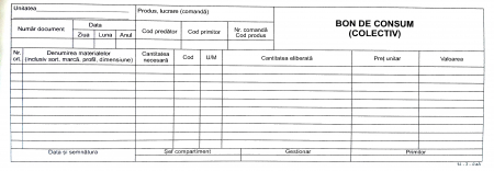 Hartie si articole din hartie - Bon consum 1/2 A4, autocopiativ , 2 ex.(2 x 50 seturi) - personalizat