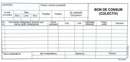 Tipizate autocopiative - Bon consum 1/3 A4, autocopiativ , 2 ex.(2 x 50 seturi)