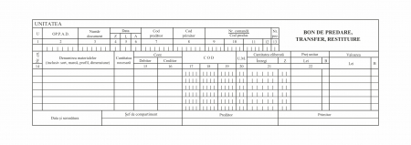 Hartie si articole din hartie - Bon predare/transfer/restituire 1/2 A4, autocopiativ, 2 ex.(2 x 50 seturi)