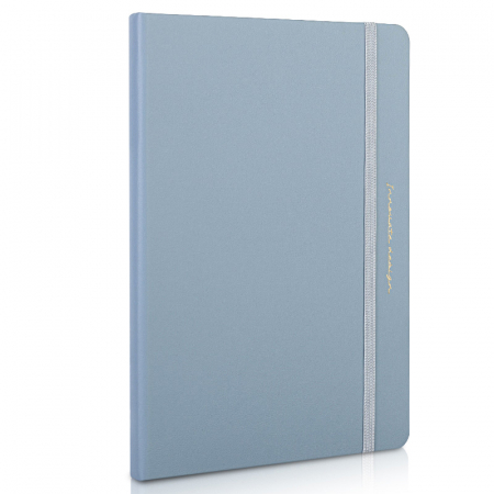 Caiete capsate A4 - CAIET BIROU 210*143MM 96 FILE DICTANDO COPERTA IMITATIE PIELE BLEU DELI