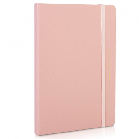 Caiete capsate A4 - CAIET BIROU 210*143MM 96 FILE DICTANDO COPERTA IMITATIE PIELE ROZ DELI