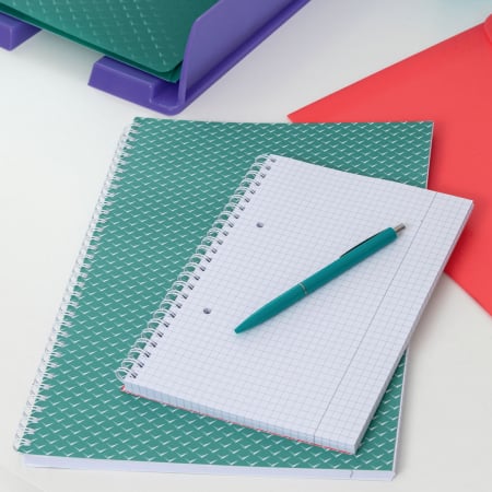 CAIET BIROU SPIRA A4 80 FILE DICTANDO VERDE COPERTA CARTON COLOUR'BREEZE ESSELTE [2]