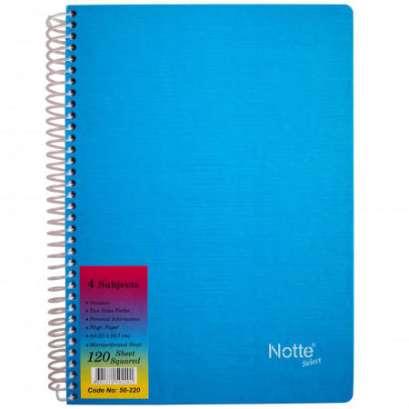 Caiete spira A4 - CAIET SPIRA A4 120 FILE ARITMETICA 4 SUBIECTE COPERTA CARTONATA NOTTE
