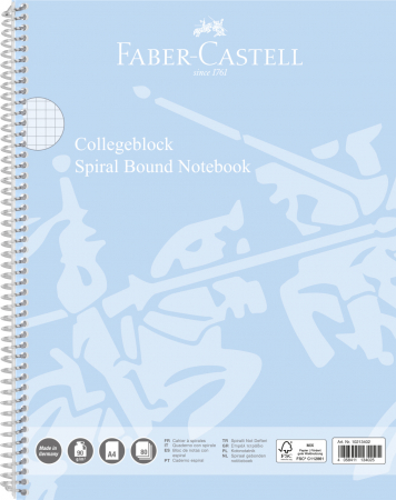Caiete spira A4 - CAIET SPIRA A4 80 FILE 90 GR ARITMETICA COPERTA CARTON BLEU SKY FABER-CASTELL