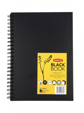 Produse si rechizite scolare - CAIET SPIRA PENTRU SCHITE A4 40 FILE 200G COPERTA NEAGRA PROFESSIONAL DERWENT