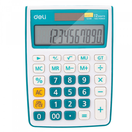 Calculatoare de birou - CALCULATOR BIROU 12DIG ALB-ALBASTRU 1238 DELI
