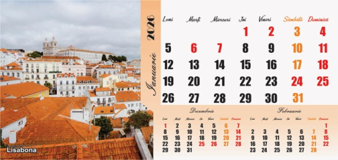 Calendare de birou - Calendar de birou ORASE EUROPA - 6 file