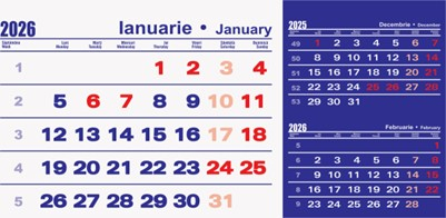 Calendare de birou - Calendar de birou TRIPTIC - 6 file