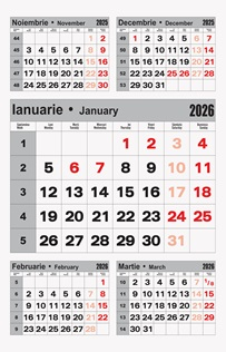 Calendare triptice - Calendar de perete  A3 triptic