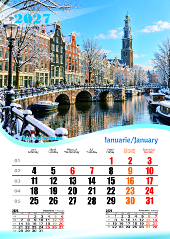 Calendare de perete - Calendar perete A3 ORASE EUROPA - 12 file