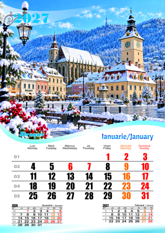 Calendare de perete - Calendar perete A3 ORASE ROMANIA - 12 file