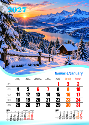 Calendare de perete - Calendar perete A3 PEISAJE - 12 file